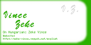 vince zeke business card